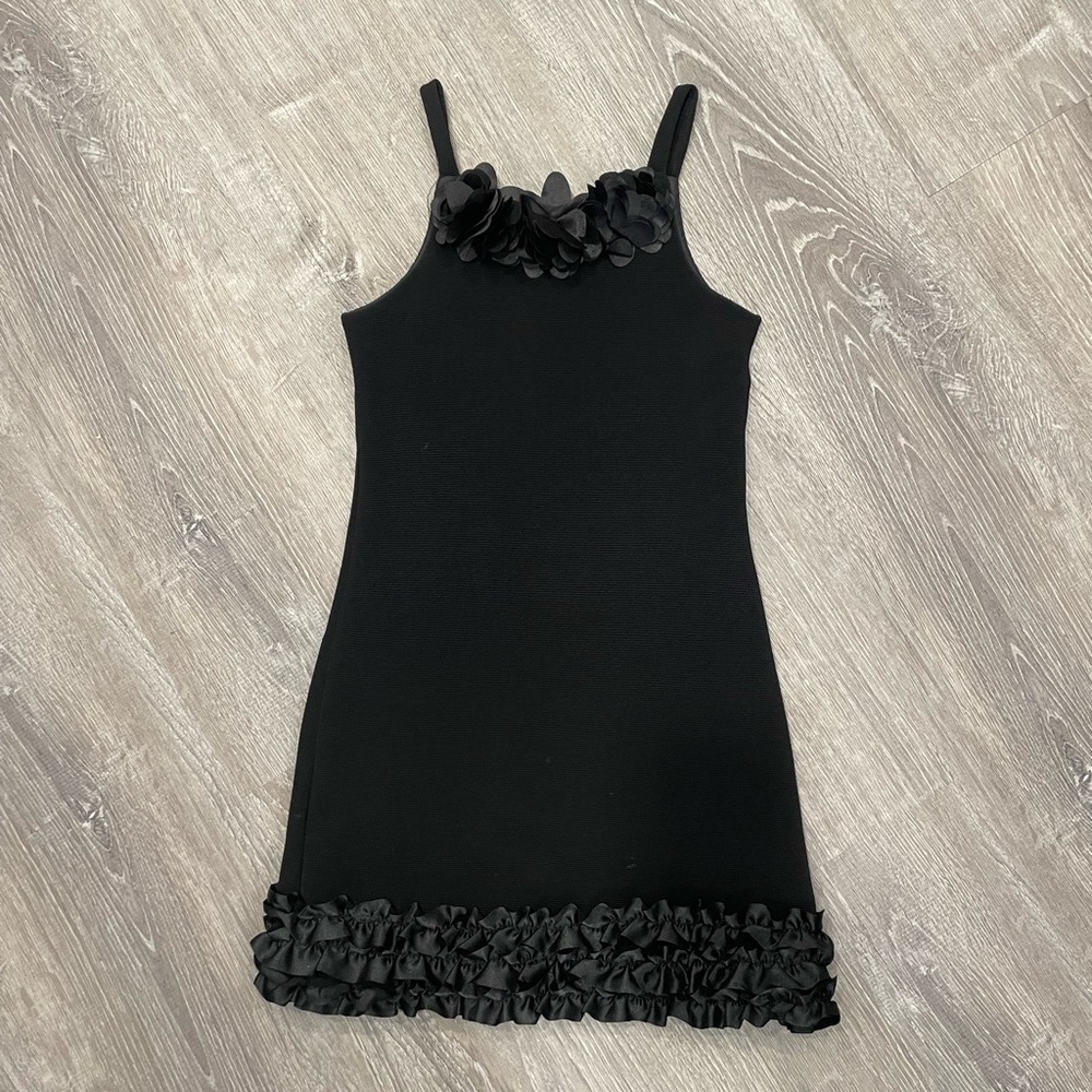 Boutique brand girls black shift dress, size 7